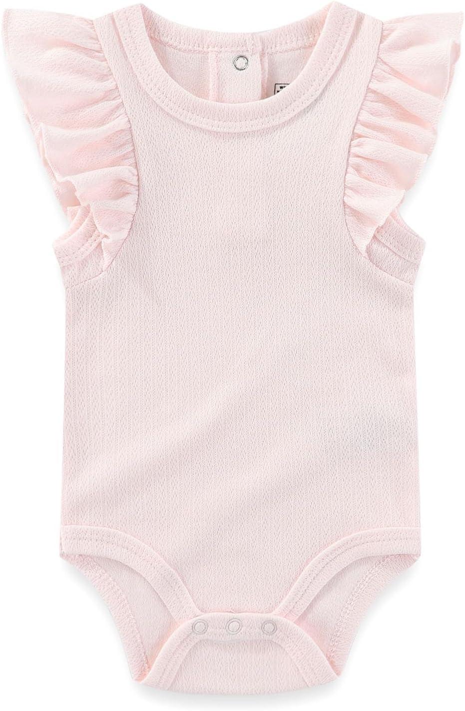imageBaby Bodysuit and Pant Set Summer Ribbed Mix Match Infant Boy Girl Clothes OutfitsRed Floral Ribbed 10 Pieces