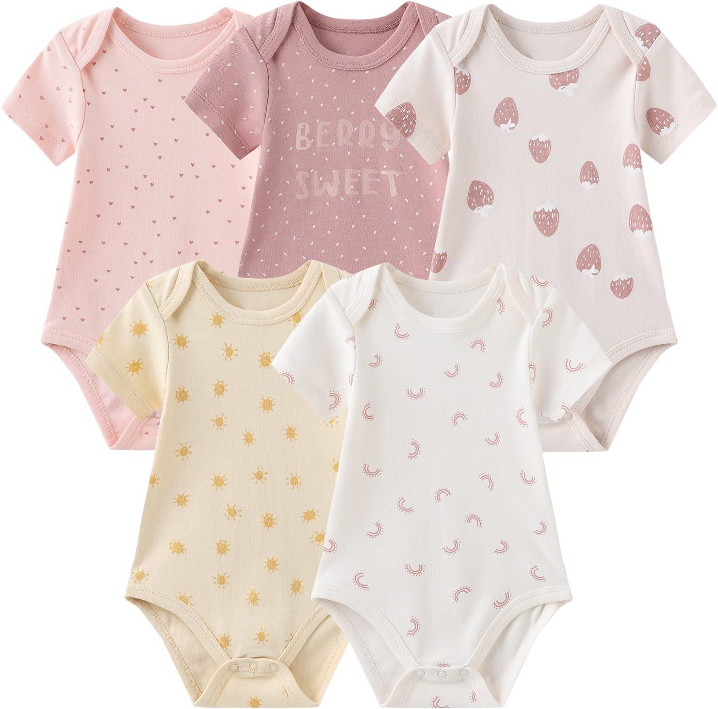imageNew Born Baby Layette Gift Set23 Piece Cotton Girl Clothing and Essentials Accessories 012 monthTwo Way Zipper Strawberry Fox 23 Piece Set