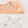 Baby Bodysuit 6 Pack Soft Mixed Ribbed Short Sleeve Romper Infant Boy Girl Clothes Set(Baby Bodysuit 6-piece Butterfly/Purple/Orange)