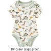 Baby Bodysuit 6 Pack Soft Mixed Ribbed Short Sleeve Romper Infant Boy Girl Clothes Set(Baby Bodysuit 6-piece Dinosaur/Turtle/Sage Green/Gray Blue)