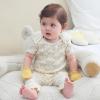 Baby Bodysuit 6 Pack Soft Mixed Ribbed Short Sleeve Romper Infant Boy Girl Clothes Set(Baby Bodysuit 6-piece Green/Butterfly/Flower)
