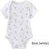 Baby Bodysuit 6 Pack Soft Mixed Ribbed Short Sleeve Romper Infant Boy Girl Clothes Set(Baby Bodysuit 6-piece Solid/Bicycle/Boat)