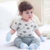 Baby Bodysuit 6 Pack Soft Mixed Ribbed Short Sleeve Romper Infant Boy Girl Clothes Set(Baby Bodysuit 6-piece Solid/Bicycle/Boat)