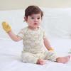 Baby Bodysuit 6 Pack Soft Mixed Ribbed Short Sleeve Romper Infant Boy Girl Clothes Set(Baby Bodysuit 6-piece Yellow/Butterfly/Flower)