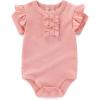 Baby Bodysuit 6 Pack Soft Mixed Ribbed Short Sleeve Romper Infant Boy Girl Clothes Set(Baby Bodysuit 6-piece Yellow/Butterfly/Flower)
