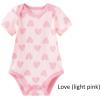 Baby Bodysuit Boy Girl Clothes Soft Newborn Infant Outfit Short Sleeve Romper(Love/Pink/Stripes)