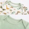 Baby Bodysuit Boy Girl Clothes Soft Newborn Infant Outfit Short Sleeve Romper(Sage Green/White/Dinosaur)