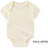 Baby Bodysuit Boy Girl Clothes Soft Newborn Infant Outfit Short Sleeve Romper(White/Grey/Khaki)