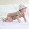 Baby Bodysuit Boy Girl Clothes Soft Newborn Infant Outfit Short Sleeve Romper(White/Grey/Khaki)