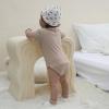 Baby Bodysuit Ribbed Romper 5-pcs Soft Unisex Boy Girl Outfit Clothes Set 0-12 momth(5-piece Romper Apricot/Brown/Khaki/Yellow/White)