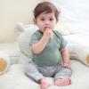 Baby Bodysuit Ribbed Romper 5-pcs Soft Unisex Boy Girl Outfit Clothes Set 0-12 momth(5-piece Romper Green/Gray/Blue)