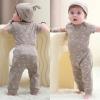 Baby Bodysuit and Pant Set 10-pcs Cotton Soft Newborn Boy Girl Clothes Outfits(Coffee Stripe Set 10 Pieces)