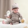 Baby Bodysuit and Pant Set 10-pcs Cotton Soft Newborn Boy Girl Clothes Outfits(Coffee Stripe Set 10 Pieces)