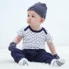 Baby Bodysuit and Pant Set 10-pcs Cotton Soft Newborn Boy Girl Clothes Outfits(Navy Blue Striped Set 10 Pieces)