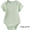 Baby Bodysuit and Pant Set 6-pcs Ribbed Soft Infant Boy Girl Clothes Outfits(Dinosaur Sage Green Set 6 Pieces)