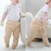 Baby Bodysuit and Pant Set 6-pcs Ribbed Soft Infant Boy Girl Clothes Outfits(Elk Light Khaki Set 6 Pieces)