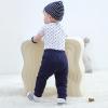 Baby Bodysuit and Pant Set 6-pcs Ribbed Soft Infant Boy Girl Clothes Outfits(Navy Blue Black Grey Set 6 Pieces)