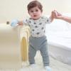 Baby Bodysuit and Pant Set Summer Ribbed Mix Match Infant Boy Girl Clothes Outfits(Gray Blue Dinosaur Ribbed 10 Pieces)