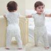 Baby Bodysuit and Pant Set Summer Ribbed Mix Match Infant Boy Girl Clothes Outfits(Green Floral Ribbed 10 Pieces)