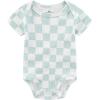 Baby Bodysuit and Pant Set Summer Ribbed Mix Match Infant Boy Girl Clothes Outfits(Green Plaid Ribbed 10 Pieces)