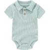 Baby Bodysuit and Pant Set Summer Ribbed Mix Match Infant Boy Girl Clothes Outfits(Green Plaid Ribbed 10 Pieces)