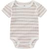 Baby Bodysuit and Pant Set Summer Ribbed Mix Match Infant Boy Girl Clothes Outfits(Khaki Striped Ribbed 10 Pieces)