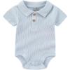 Baby Bodysuit and Pant Set Summer Ribbed Mix Match Infant Boy Girl Clothes Outfits(Khaki Striped Ribbed 10 Pieces)