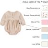 Baby Girl Clothes Cotton Bubble Romper Floral Bodysuits Infant Outfit Set(Long-sleeved Pink/Beige)