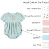 Baby Girl Outfit Cotton Bubble Romper Floral Dress Infant Girls Clothes 3-pack(Blue Floral/Blue/Beige Short-sleeved)