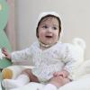 Baby Girl Outfit Cotton Bubble Romper Floral Dress Infant Girls Clothes 3-pack(Long-sleeved Blue Floral/Blue/Beige)
