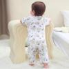 Baby Girl Romper Button Jumpsuit Summer Infant Boy Clothes for 0-24 Months(Blue/Cat)