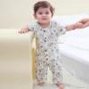 Baby Girl Romper Button Jumpsuit Summer Infant Boy Clothes for 0-24 Months(Dark Green/Flower)