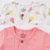 Baby Girl Romper Button Jumpsuit Summer Infant Boy Clothes for 0-24 Months(Pink/Ice Cream)