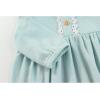 Baby Girls Clothes Set Cotton Floral Bodysuit Dress with Headpiece for 3-24 Months(Blue Romper + Hat)