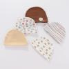 Baby Hats Mittens and Socks Set Cotton Newborn Hat Beanie Soft Infant Girls Boys Caps Gloves 0-6 month(Bear Accessory Set 2+khaki Terry Socks)
