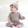Baby Hats Mittens and Socks Set Cotton Newborn Hat Beanie Soft Infant Girls Boys Caps Gloves 0-6 month(Coffee Accessory Set 2 + Khaki Terry Socks)