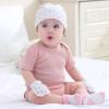 Baby Hats Mittens and Socks Set Cotton Newborn Hat Beanie Soft Infant Girls Boys Caps Gloves 0-6 month(Strawberry Accessory Set 3 + Pink Terry Socks)