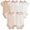 New Born Clothes Cotton Layette Gift Set Unisex Baby Outfit and Accessories Newborn Essentials Must Haves(Khaki Stripe 23 Piece Set)