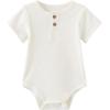 Newborn Baby Bodysuit 5 Pack Soft Ribbed One-Piece Outfit Clothes Sets 0-12 Month(Green Bodysut 5-piece Beige/Green/White)