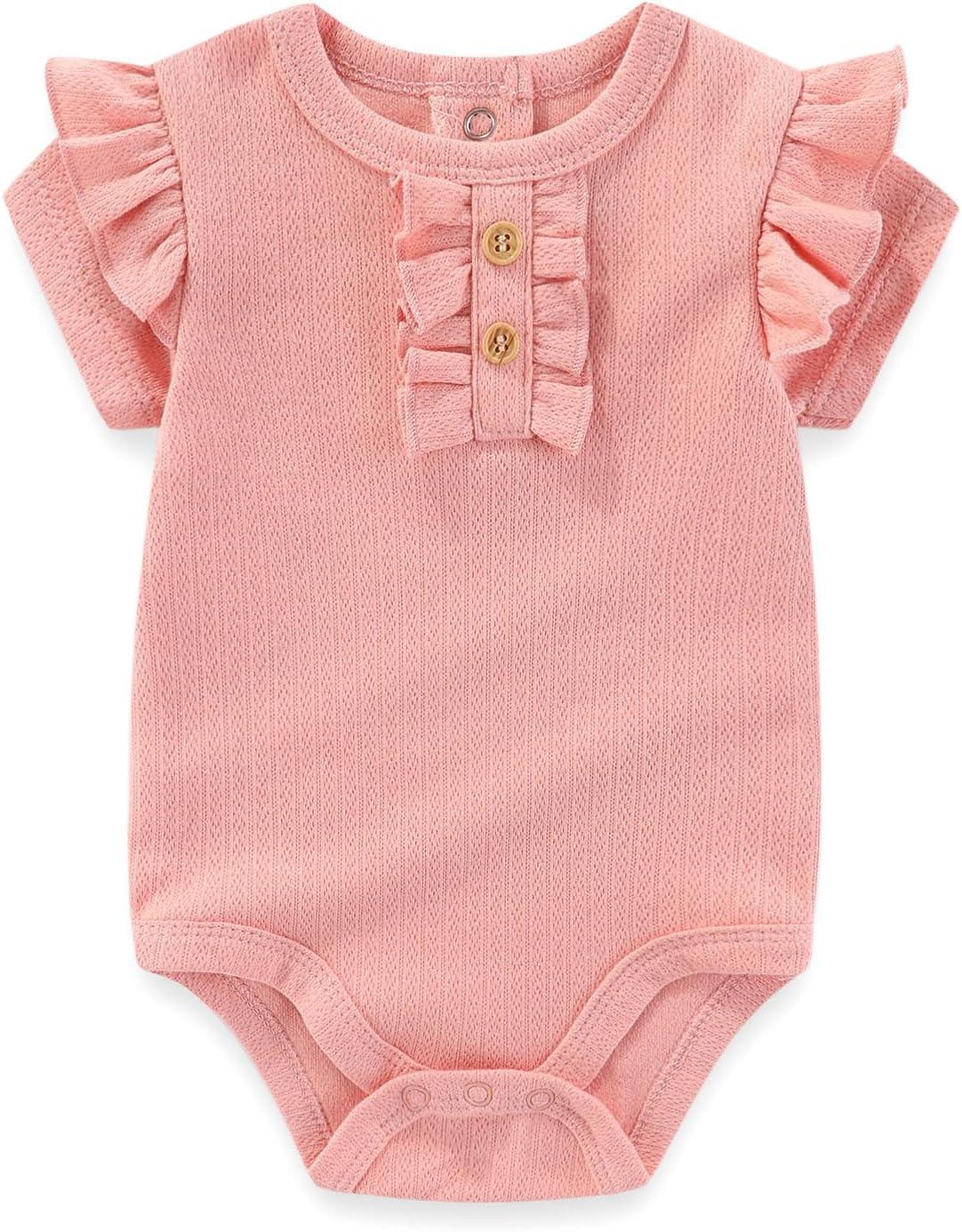 imageRuliby Baby Bodysuit and Pant Set Summer Ribbed Mix Match Infant Boy Girl Clothes OutfitsYellow Butterfly Ribbed 10 Pieces