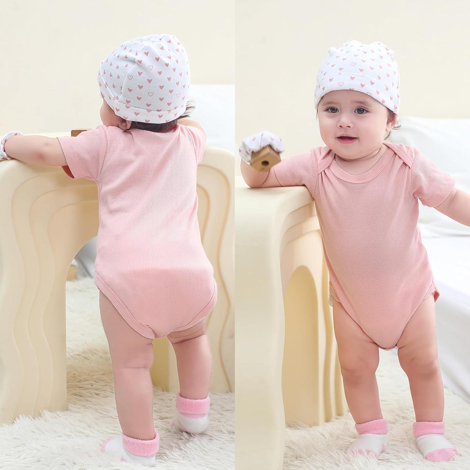 imageRuliby Baby Bodysuit and Pant Set Summer Ribbed Mix Match Infant Boy Girl Clothes OutfitsYellow Sunshine Ribbed 10 Pieces