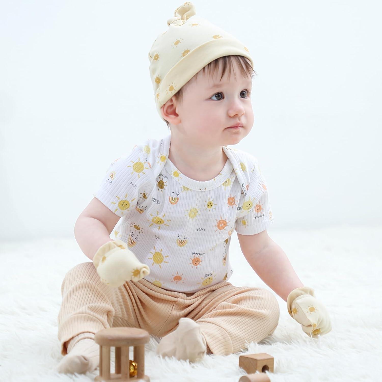 imageRuliby Baby Bodysuit Boy Girl Clothes Soft Newborn Infant Outfit Short Sleeve RomperLovePinkStripes