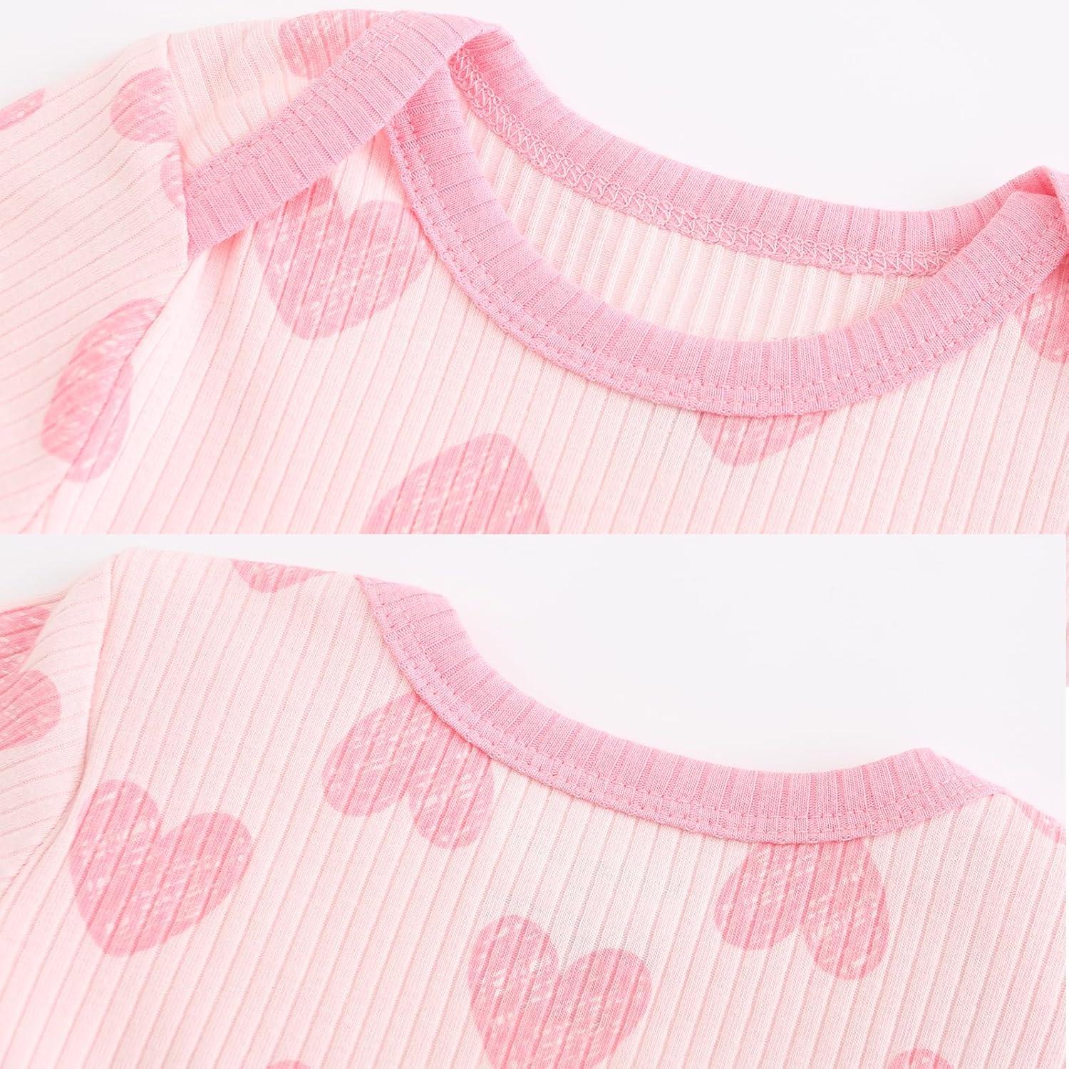 imageRuliby Baby Bodysuit Boy Girl Clothes Soft Newborn Infant Outfit Short Sleeve RomperLovePinkStripes