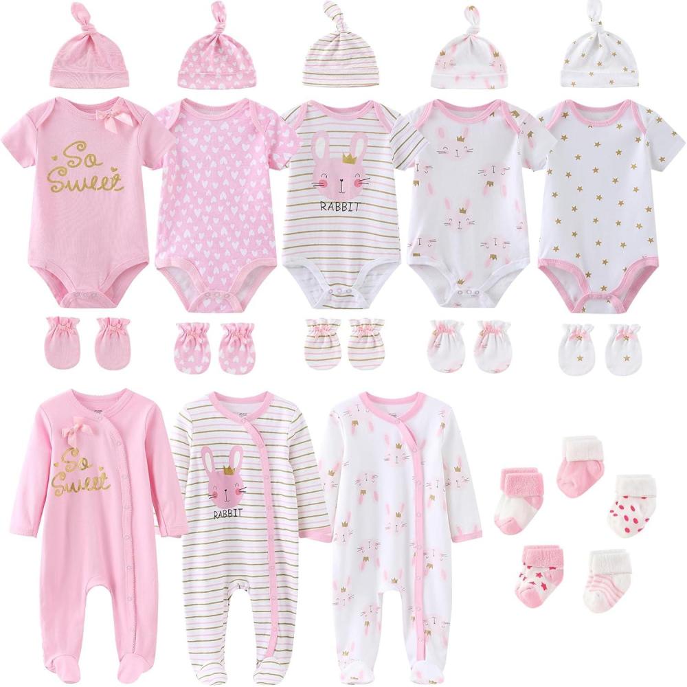 imageRuliby New Born Clothes Cotton Layette Gift Set Unisex Baby Outfit and Accessories Newborn Essentials Must HavesPink Bunny 23 Piece Set