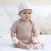 Ruliby Baby Bodysuit 6 Pack Soft Mixed Ribbed Short Sleeve Romper Infant Boy Girl Clothes Set(Baby Bodysuit 6-piece Solid/Light Khaki/Deer)