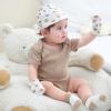 Ruliby Baby Bodysuit Boy Girl Clothes Soft Newborn Infant Outfit Short Sleeve Romper(White/Grey/Khaki)