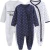 Ruliby New Born Clothes Cotton Layette Gift Set Unisex Baby Outfit and Accessories Newborn Essentials Must Haves(Dark Blue Star Stripe 23 Piece Set)