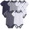 Ruliby New Born Clothes Cotton Layette Gift Set Unisex Baby Outfit and Accessories Newborn Essentials Must Haves(Dark Blue Star Stripe 23 Piece Set)