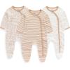 Ruliby New Born Clothes Cotton Layette Gift Set Unisex Baby Outfit and Accessories Newborn Essentials Must Haves(Khaki Stripe 23 Piece Set)
