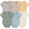 Baby Bodysuit 6-piece Blue/Gray/Khaki/Green